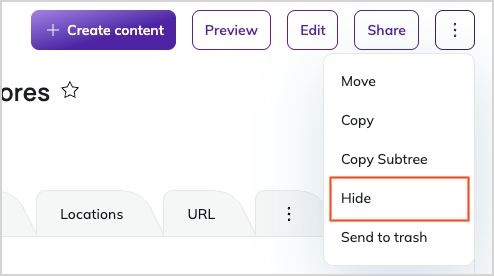 Hide content icon