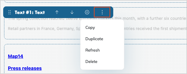 Block toolbar Block toolbar
