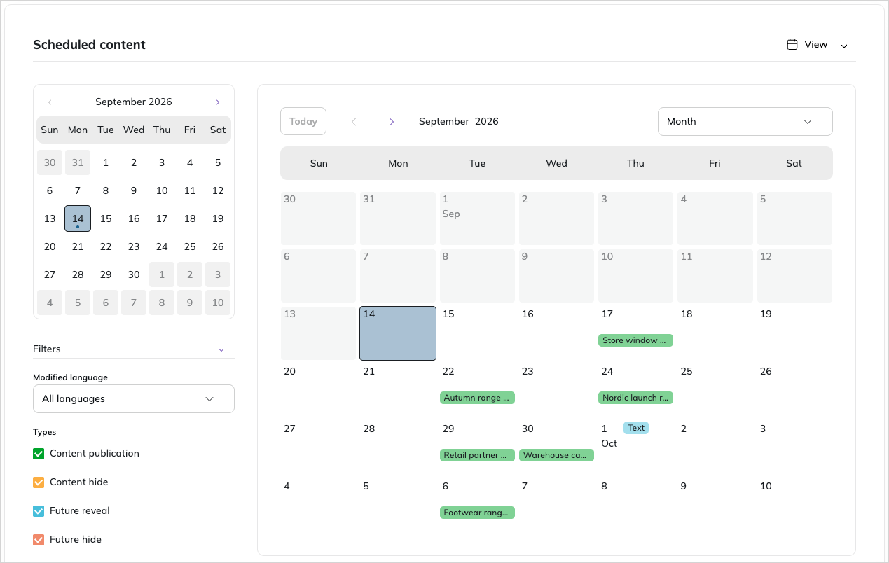 Calendar widget Calendar widget