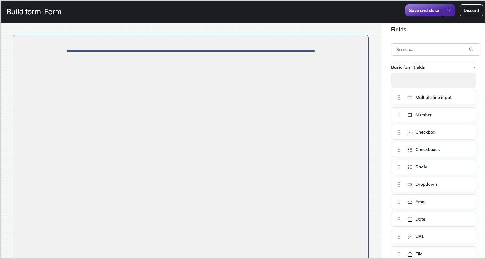 Drag form fields