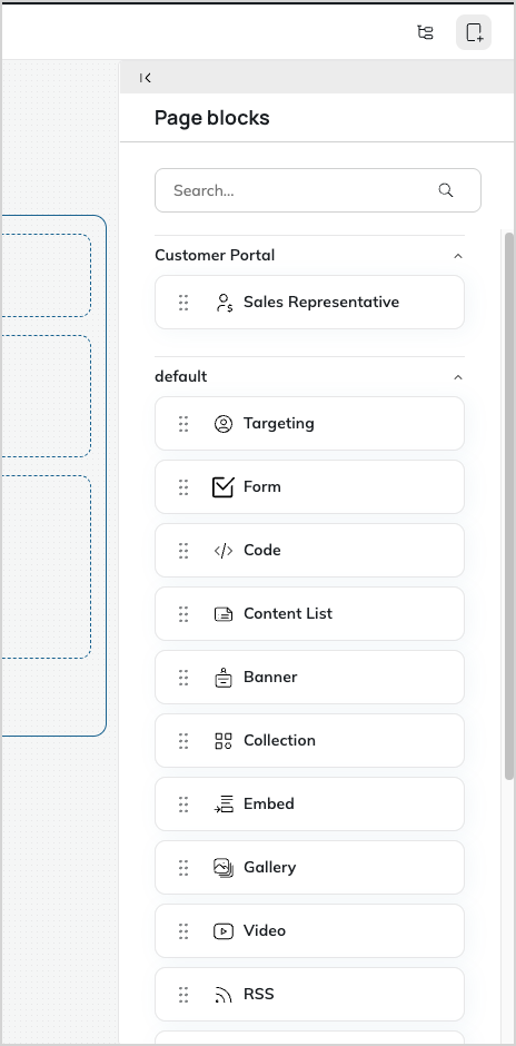 Page blocks toolbox