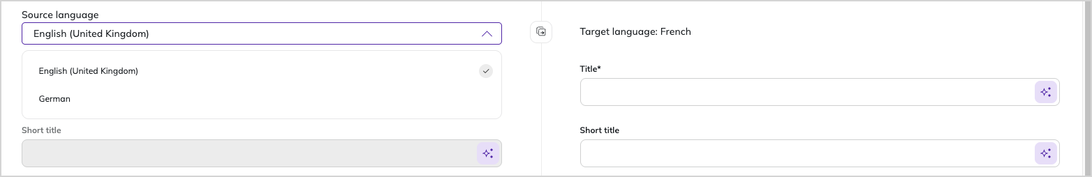 Source language selection