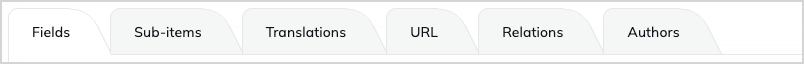 Content item tabs in Focus mode Content item tabs in Focus mode