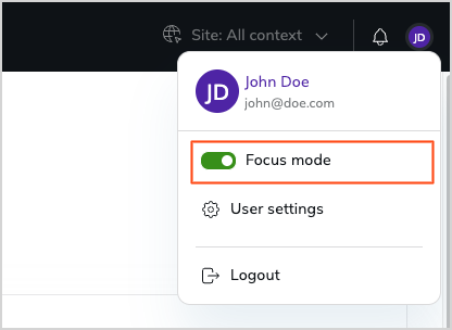 Focus mode switch Focus mode switch