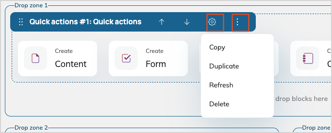 Dashboard block settings Dashboard block settings