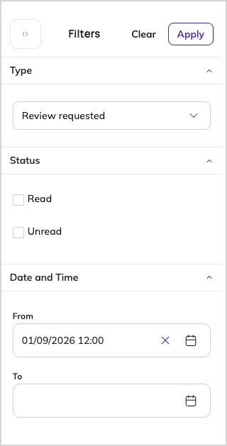 Notification filters Notification filters
