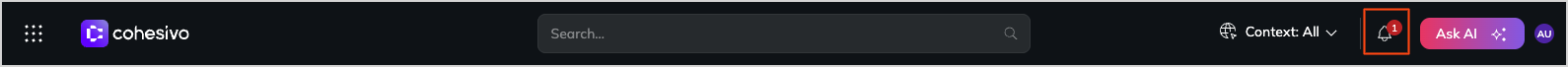 Notification icon on the top bar
