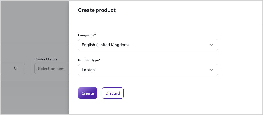 Creating a new product