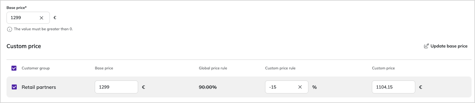 Setting product prices Setting product prices